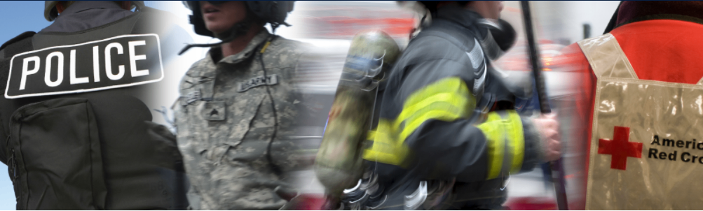 Police, military, firefighters, and Red Cross — first responders united